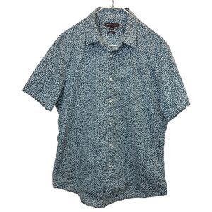 Michael Kors Men's XL Slim Fit Cotton Teal Casual Button Down Short Sleeve Shirt